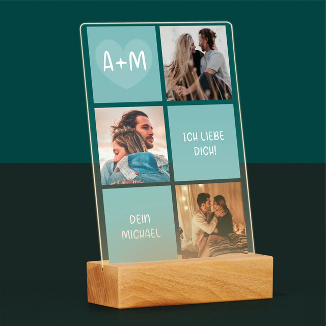 Fotocollage: Ich Liebe Dich Initialen - Druck Auf Acrylglas