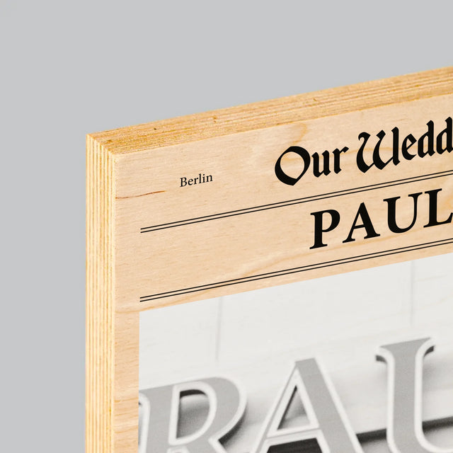 Foto Und Unterschrift: Our Wedding Trauzeuge  - Druck Auf Holz