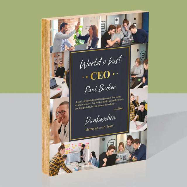 Fotocollage: Der Beste Ceo Der Welt - Druck Auf Holz
