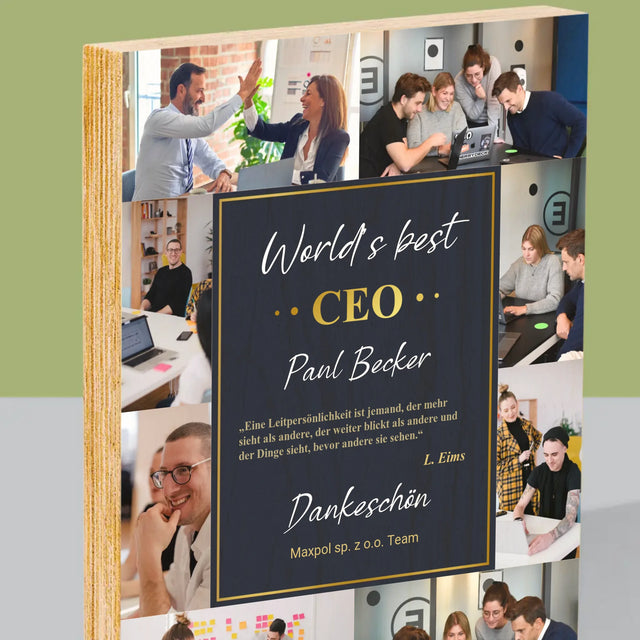 Fotocollage: Der Beste Ceo Der Welt - Druck Auf Holz