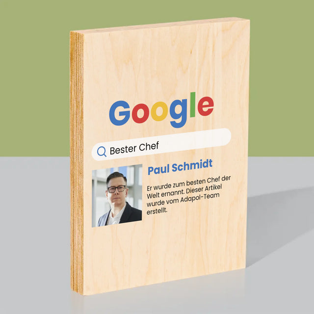 Foto Und Unterschrift: Bester Chef Google Ergebnis - Druck Auf Holz