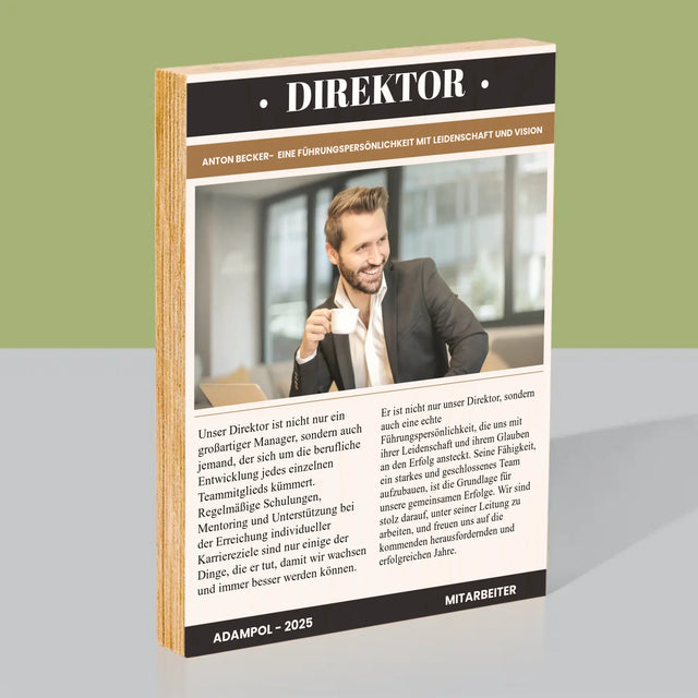 Magazin-Cover: Direktor - Druck Auf Holz