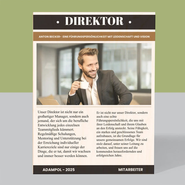 Magazin-Cover: Direktor - Druck Auf Holz