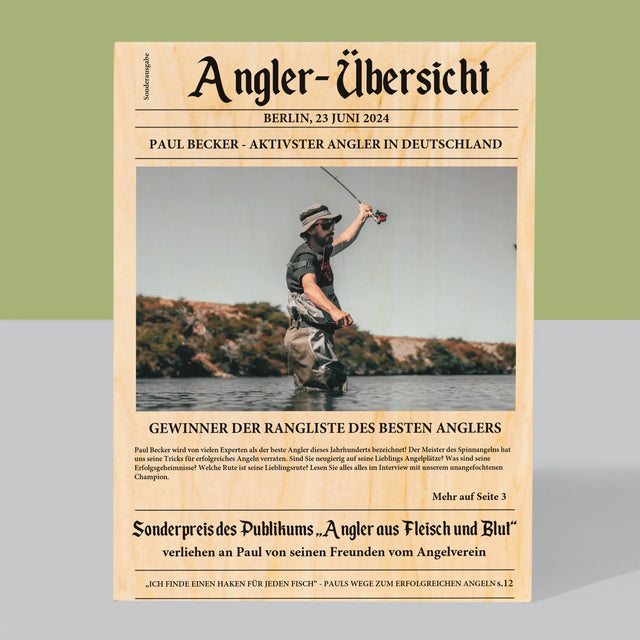 Foto Und Unterschrift: Angler- Übersicht - Druck Auf Holz