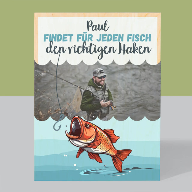 Foto Und Unterschrift: Den Haken Finden - Druck Auf Holz