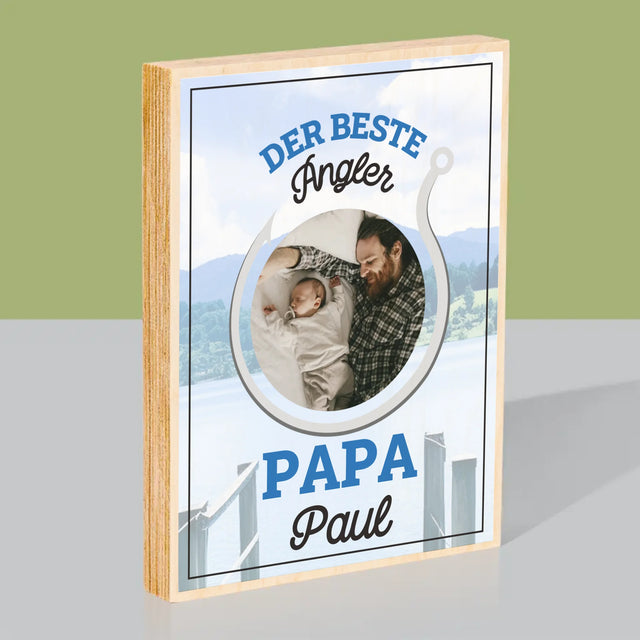 Foto Und Unterschrift: Bester Angel-Vater - Druck Auf Holz