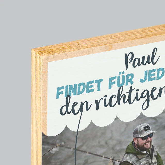 Foto Und Unterschrift: Den Haken Finden - Druck Auf Holz