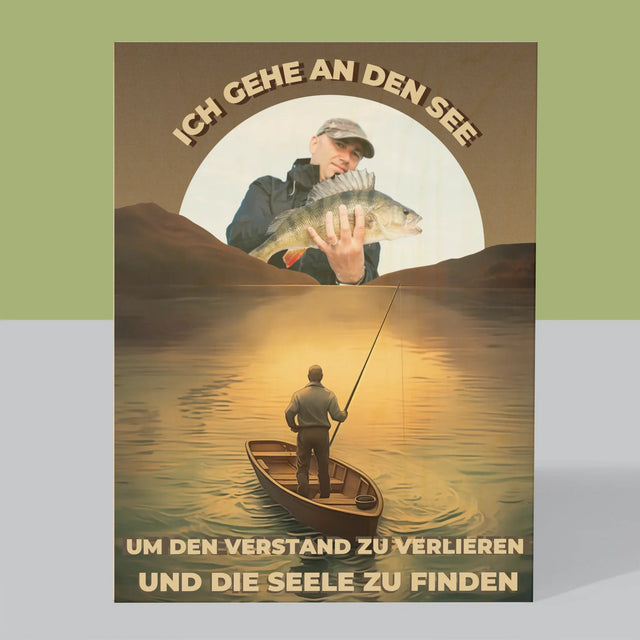 Foto Und Unterschrift: Ich Gehe An Den See - Druck Auf Holz