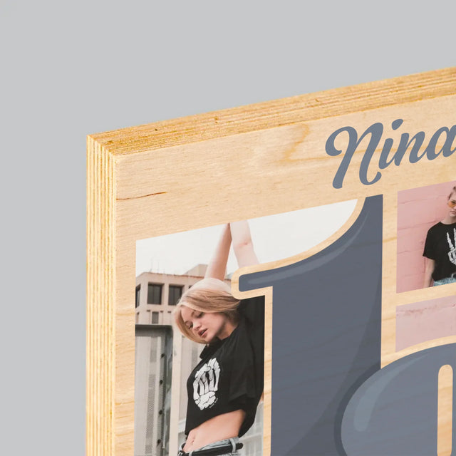 Fotocollage: 18 - Schönsten Momente - Druck Auf Holz