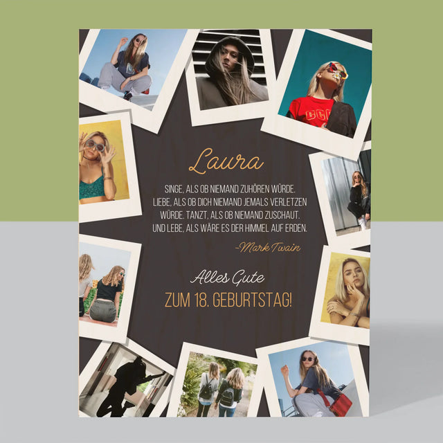 Fotocollage: Geburtstagswünsche - Druck Auf Holz