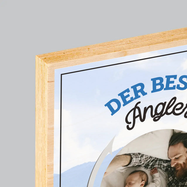 Foto Und Unterschrift: Bester Angel-Vater - Druck Auf Holz