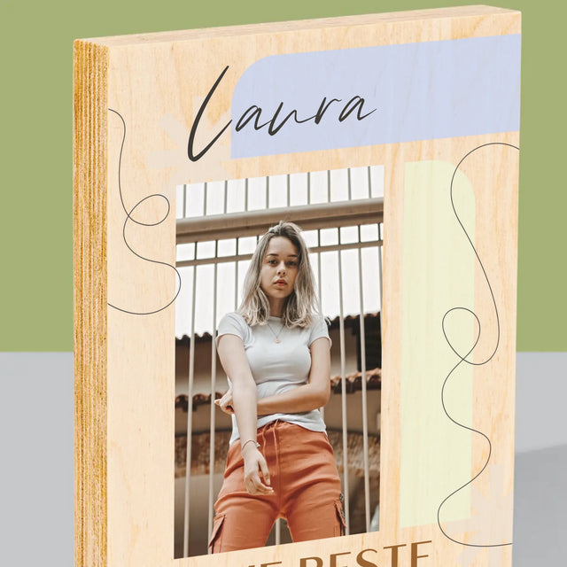 Foto Und Unterschrift: Beste 18-Jährige - Druck Auf Holz