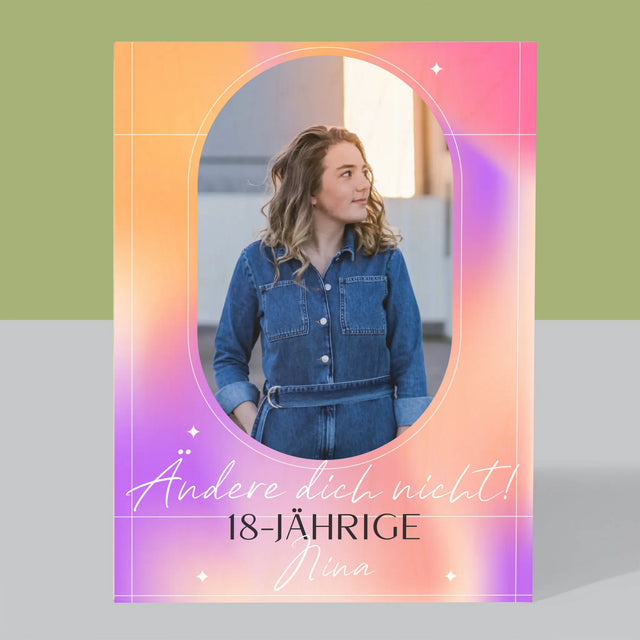 Foto Und Unterschrift: Ändere Dich Nicht - Druck Auf Holz