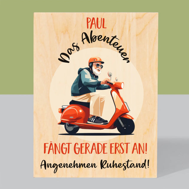 Name Und Unterschrift: Das Abenteuer Fängt Gerade Erst An - Druck Auf Holz