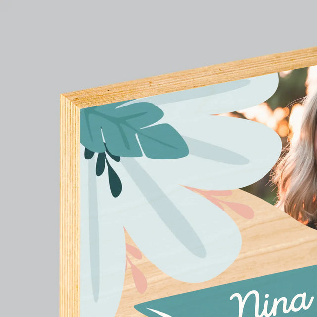 Foto Und Unterschrift: Viel Glück Bei Der Nicht-Arbeit - Druck Auf Holz