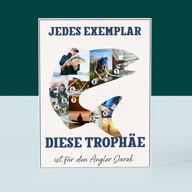 Form-Collage: Exemplar Eines Anglers - Acrylblock