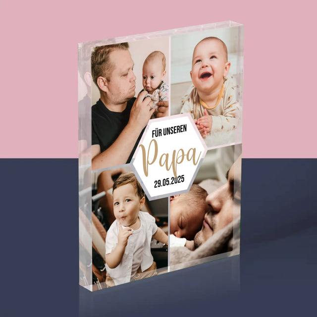 Fotocollage: Für Unseren Papa - Acrylblock