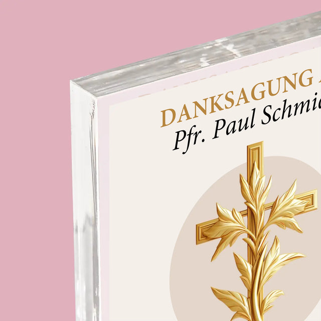 Name Und Unterschrift: Dank An Den Pfarrer - Acrylblock