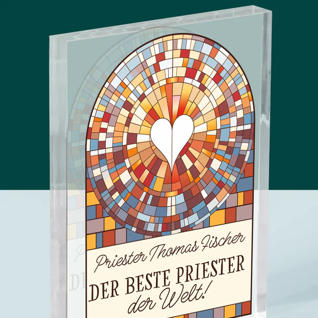 Name Und Unterschrift: Der Beste Priester Der Welt - Acrylblock