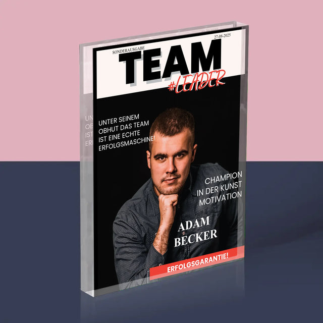 Magazin-Cover: Teamleiter - Acrylblock