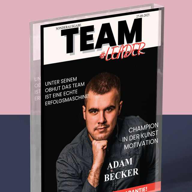 Magazin-Cover: Teamleiter - Acrylblock