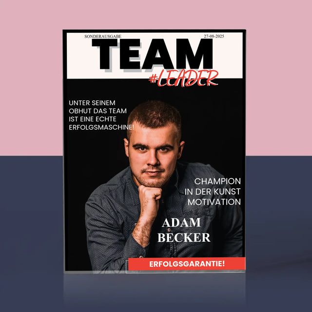 Magazin-Cover: Teamleiter - Acrylblock