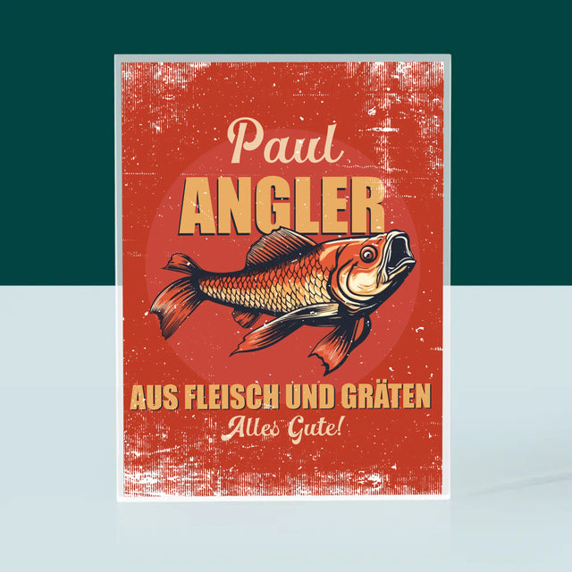 Name Und Unterschrift: Ein Angler Aus Fleisch Und Gräten - Acrylblock