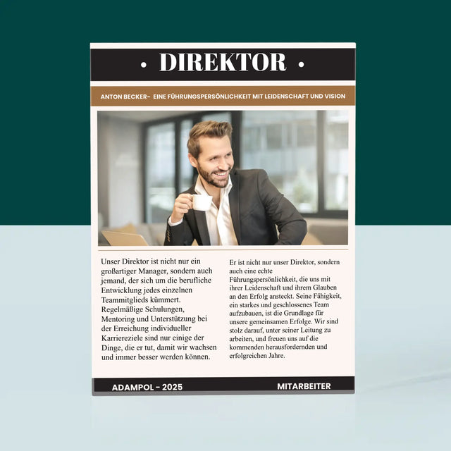 Magazin-Cover: Direktor - Acrylblock