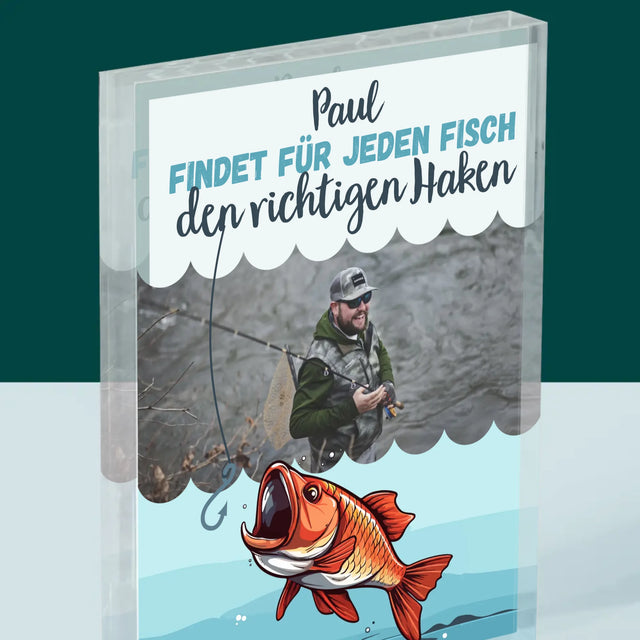 Foto Und Unterschrift: Den Haken Finden - Acrylblock