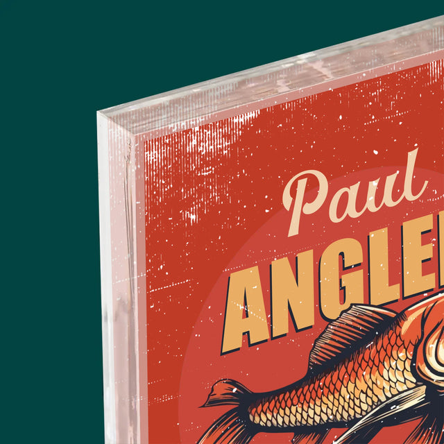 Name Und Unterschrift: Ein Angler Aus Fleisch Und Gräten - Acrylblock