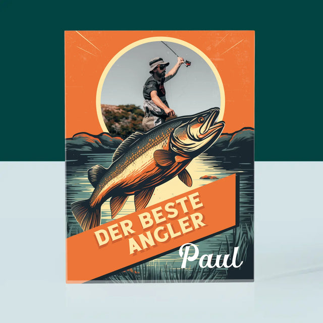 Foto Und Unterschrift: Der Beste Angler - Acrylblock