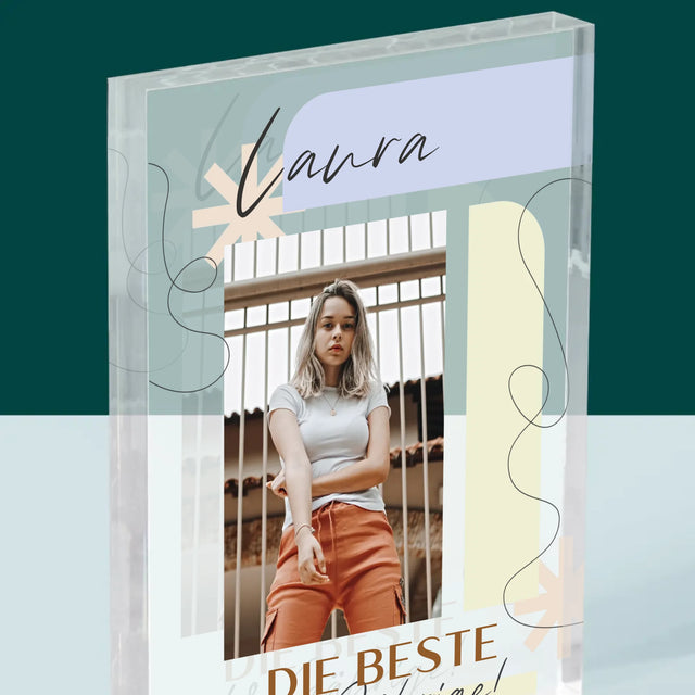 Foto Und Unterschrift: Beste 18-Jährige - Acrylblock