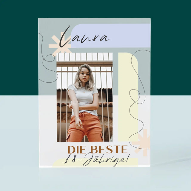 Foto Und Unterschrift: Beste 18-Jährige - Acrylblock