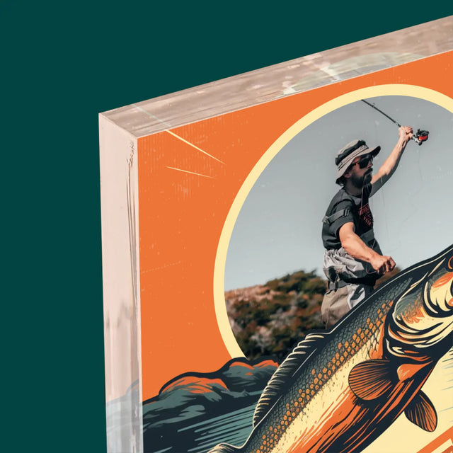 Foto Und Unterschrift: Der Beste Angler - Acrylblock