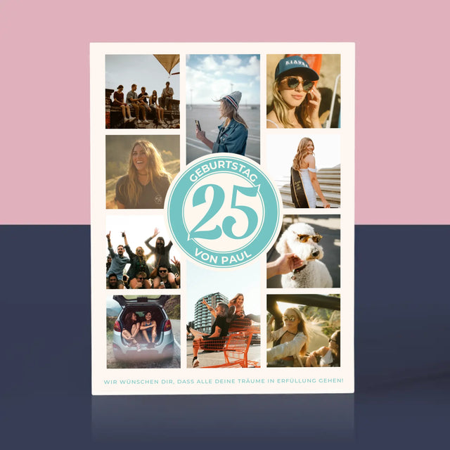 Fotocollage: 25 Geburtstag - Acrylblock