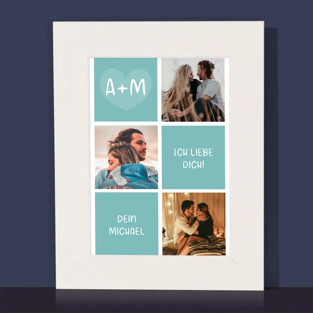 Fotocollage: Ich Liebe Dich Initialen - Bilderrahmen