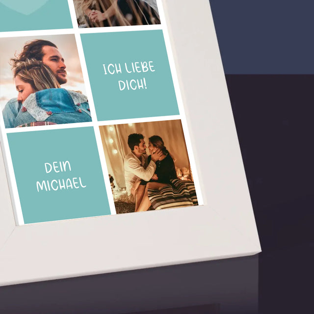 Fotocollage: Ich Liebe Dich Initialen - Bilderrahmen