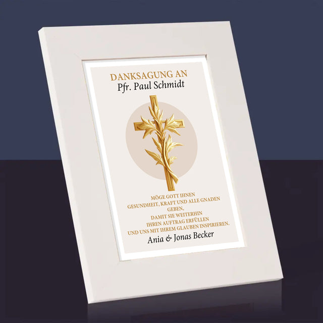 Name Und Unterschrift: Dank An Den Pfarrer - Bilderrahmen