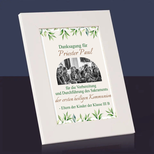 Foto Und Unterschrift: Dank An Den Priester-Kommunion - Bilderrahmen