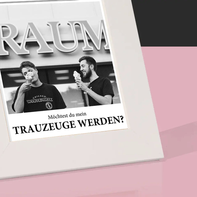 Foto Und Unterschrift: Our Wedding Trauzeuge  - Bilderrahmen