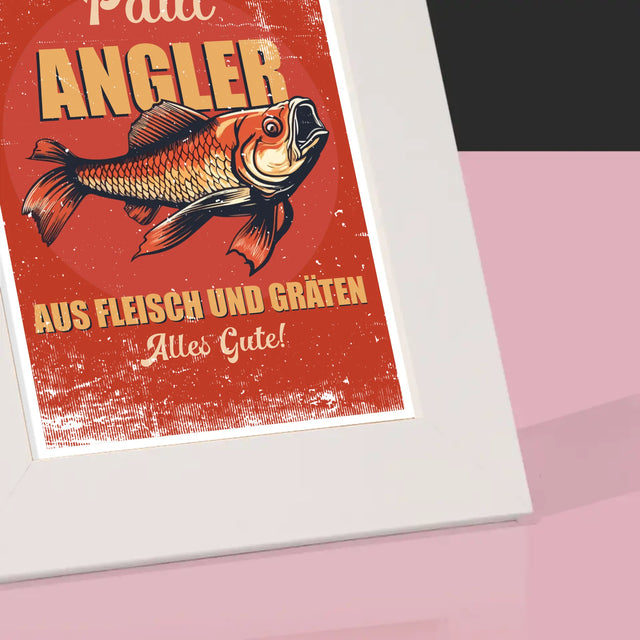 Name Und Unterschrift: Ein Angler Aus Fleisch Und Gräten - Bilderrahmen