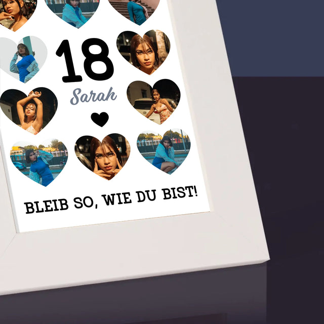 Fotocollage: 18 Herzen - Bilderrahmen