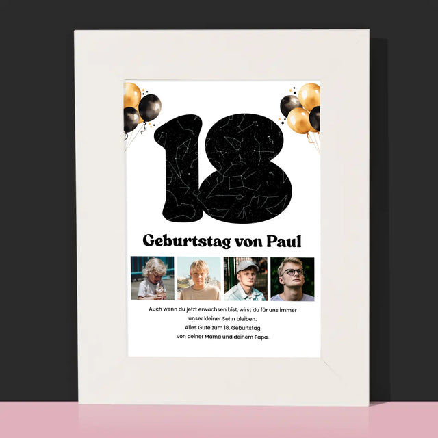Sternkarte: 18. Geburtstag Des Stars-Mit Widmung  - Bilderrahmen