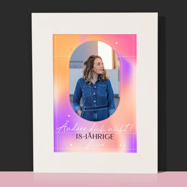 Foto Und Unterschrift: Ändere Dich Nicht - Bilderrahmen