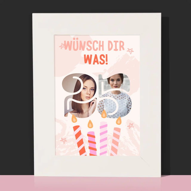 Buchstaben-Collage: Wünsch Dir Was - Bilderrahmen