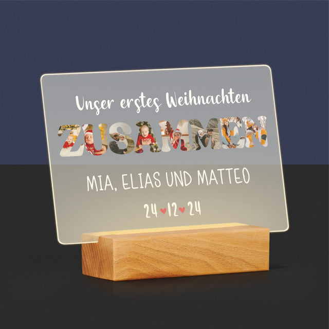 Buchstaben-Collage: Erstes Weihnachten Zusammen - Druck Auf Acrylglas