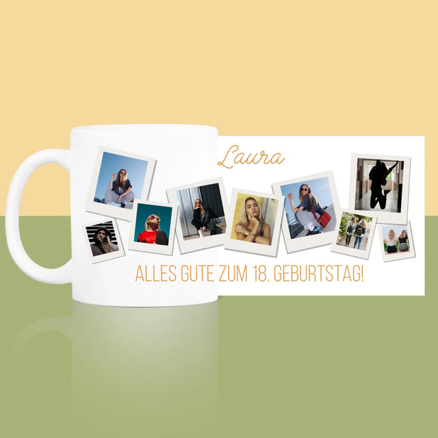 Fotocollage: Geburtstagswünsche - Tasse