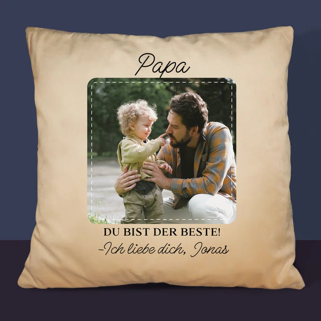 Foto Und Unterschrift: Der Beste Papa - Kissen