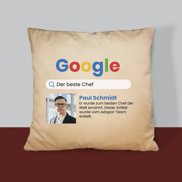 Foto Und Unterschrift: Bester Chef Google Ergebnis - Kissen
