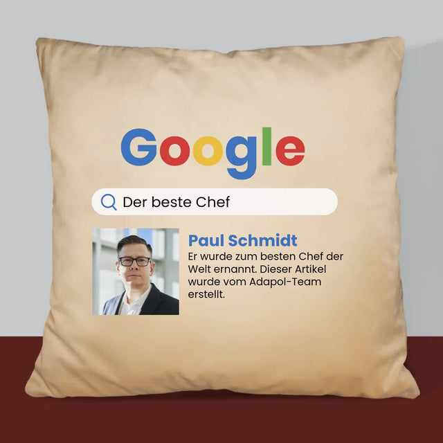 Foto Und Unterschrift: Bester Chef Google Ergebnis - Kissen